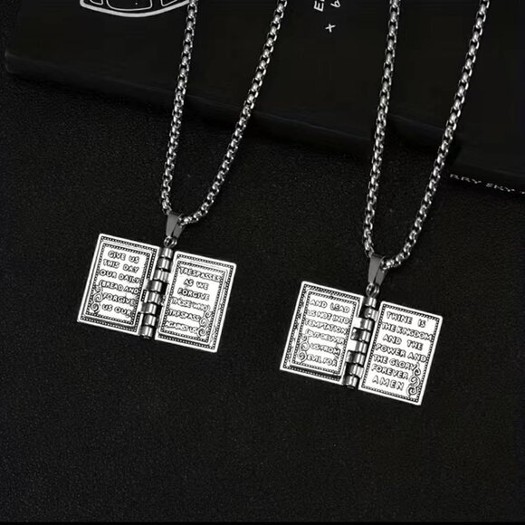 Holy Bible with The Lord's Prayer Necklace / Pendant #858 - Picture 6 of 16